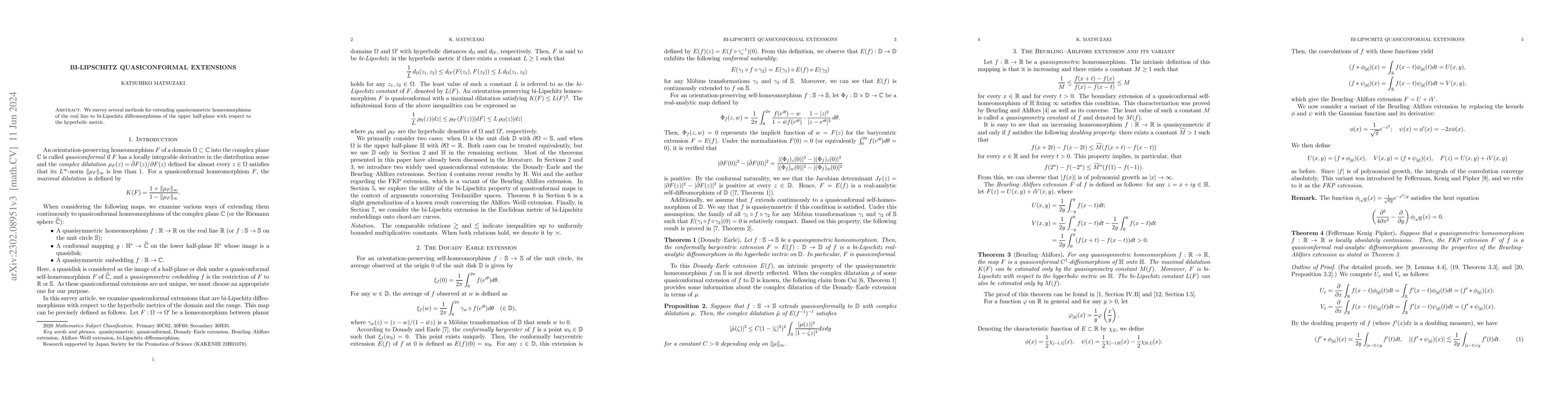 Thumbnail for Bi-Lipschitz quasiconformal extensions