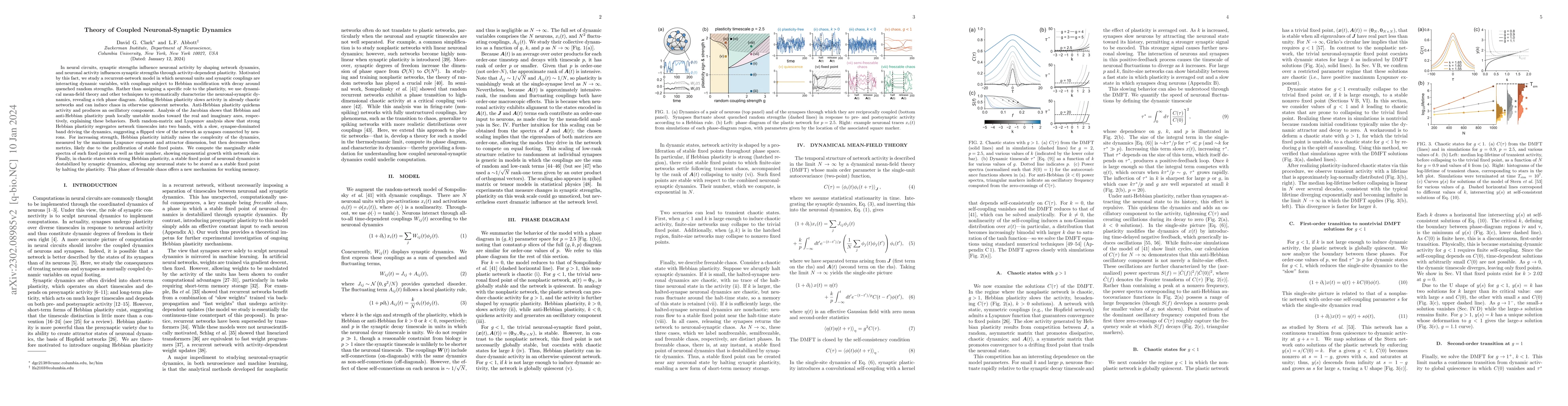 Thumbnail for Theory of coupled neuronal-synaptic dynamics