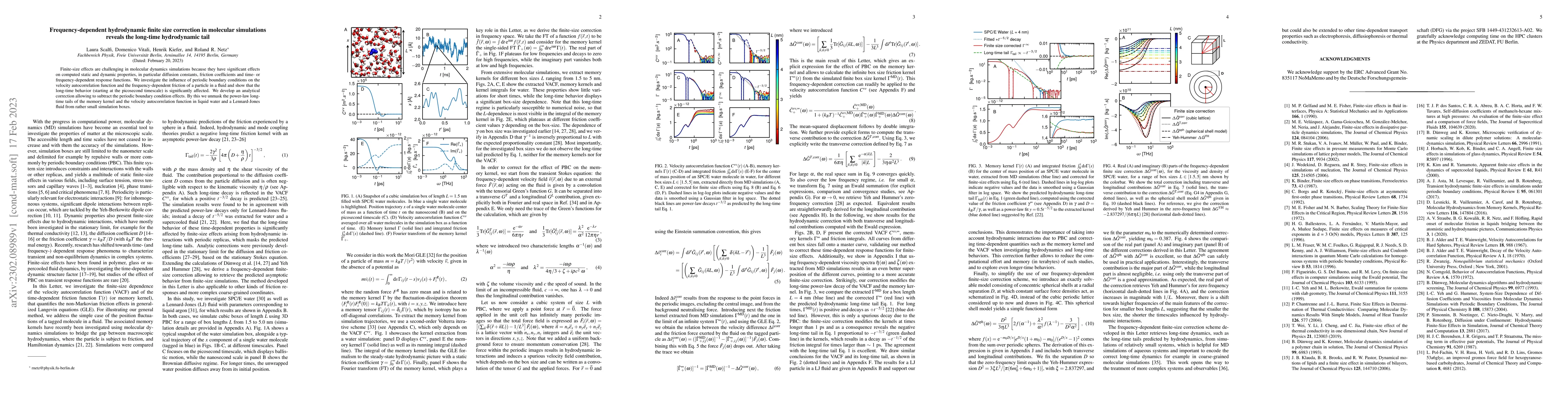 Thumbnail for Frequency-dependent hydrodynamic finite size correction in molecular
  simulations reveals the long-time hydrodynamic tail