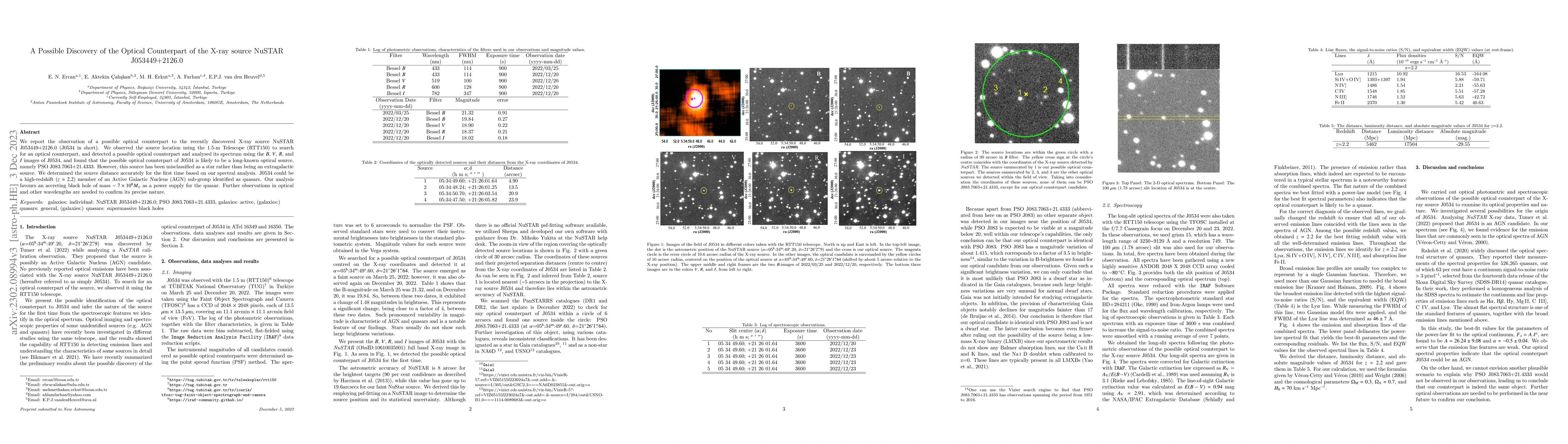 Thumbnail for A Possible Discovery of the Optical Counterpart of the X-ray source
  NuSTAR J053449+2126.0
