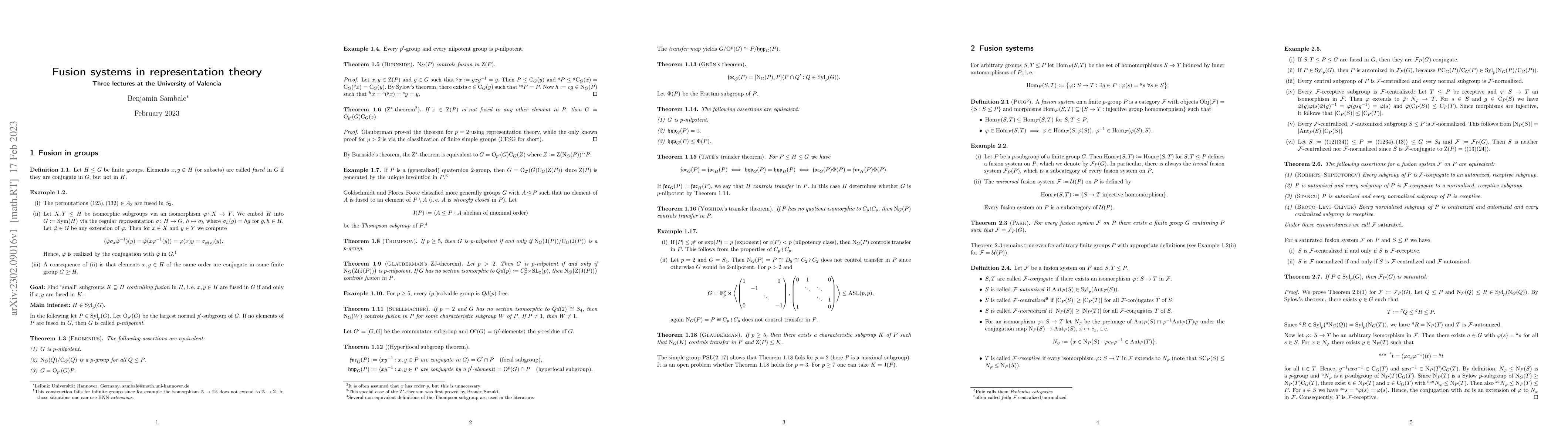 Thumbnail for Fusion systems in representation theory