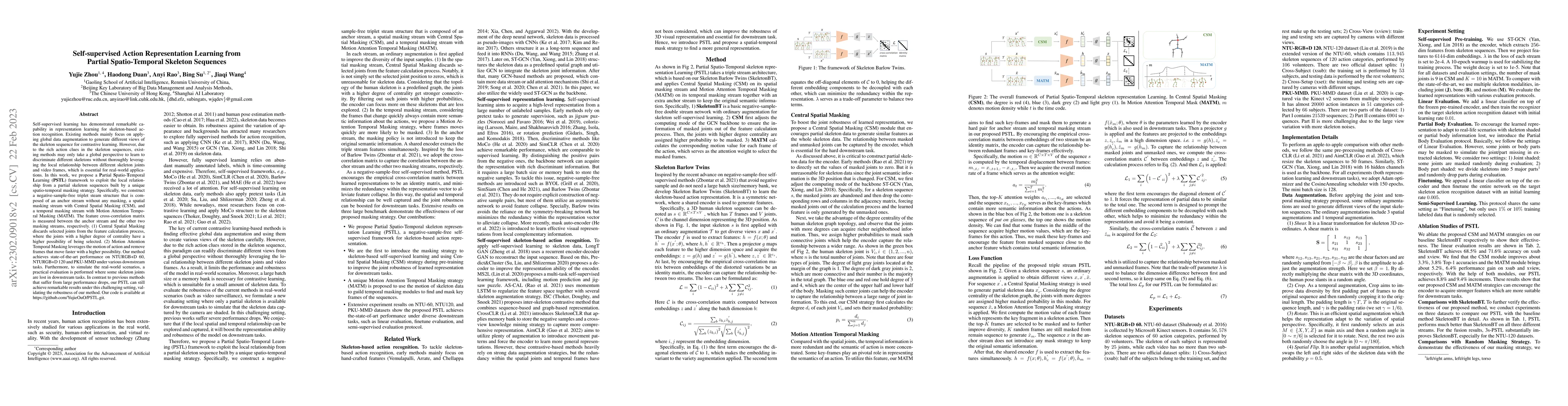 Thumbnail for Self-supervised Action Representation Learning from Partial
  Spatio-Temporal Skeleton Sequences