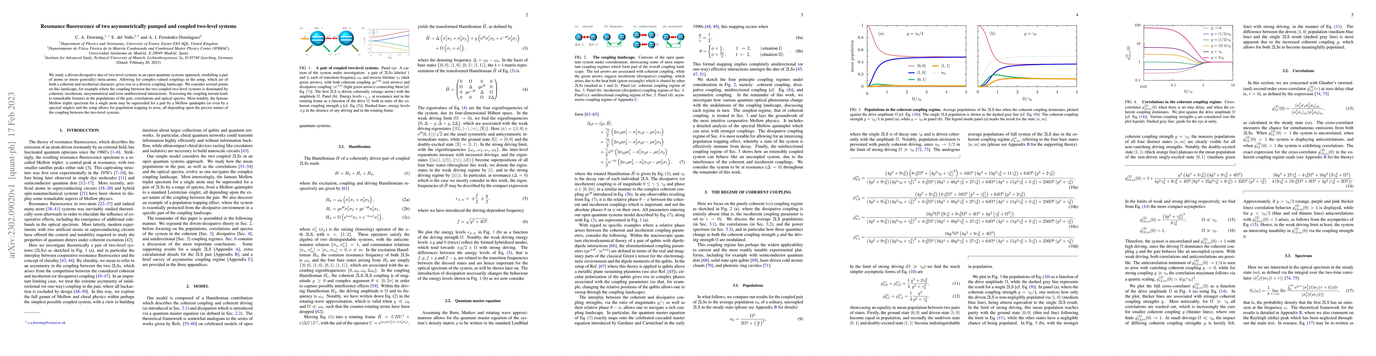 Thumbnail for Resonance fluorescence of two asymmetrically pumped and coupled
  two-level systems
