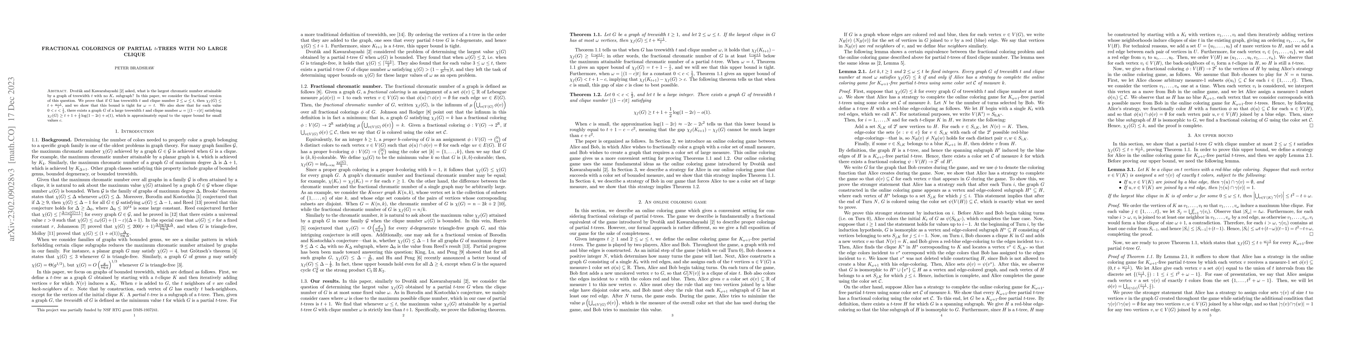 Thumbnail for Fractional colorings of partial $t$-trees with no large clique