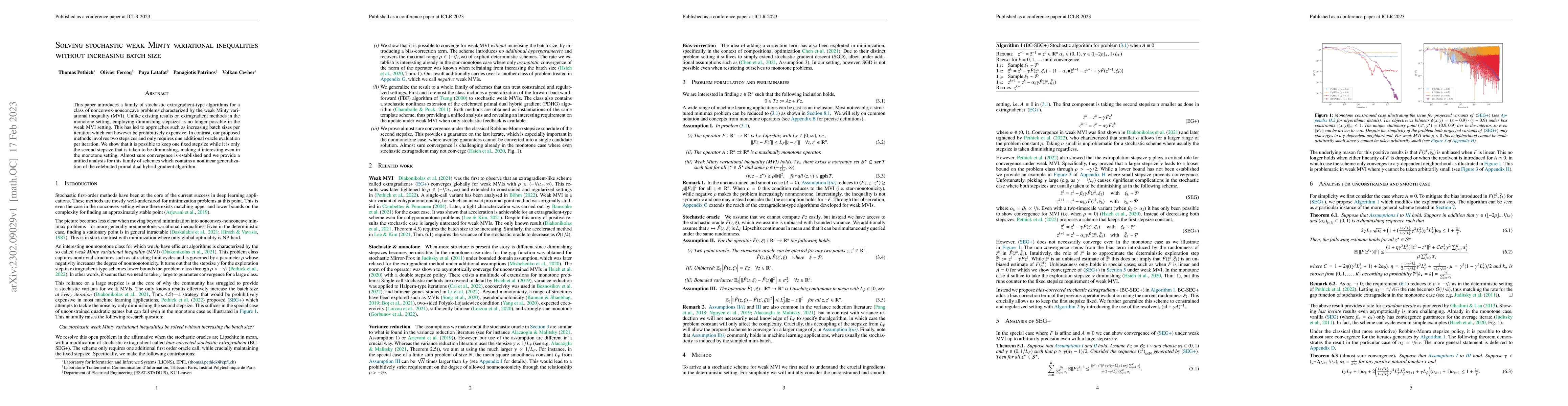 Thumbnail for Solving stochastic weak Minty variational inequalities without
  increasing batch size