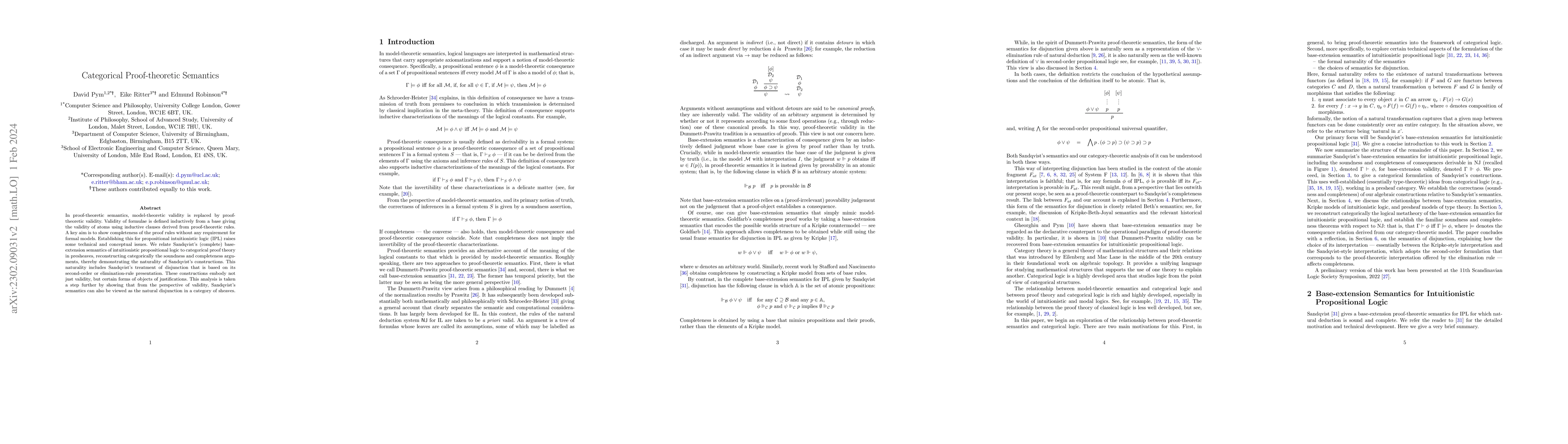Thumbnail for Categorical Proof-Theoretic Semantics