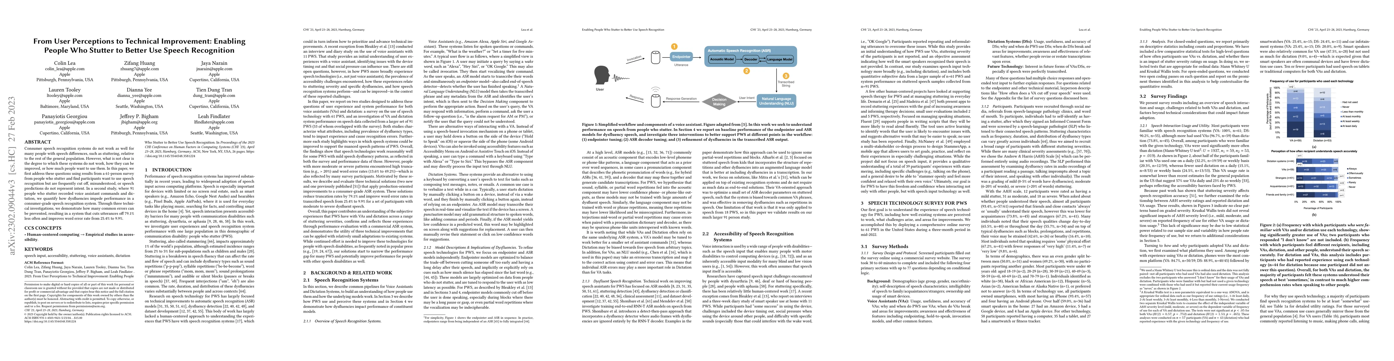 Thumbnail for From User Perceptions to Technical Improvement: Enabling People Who
  Stutter to Better Use Speech Recognition