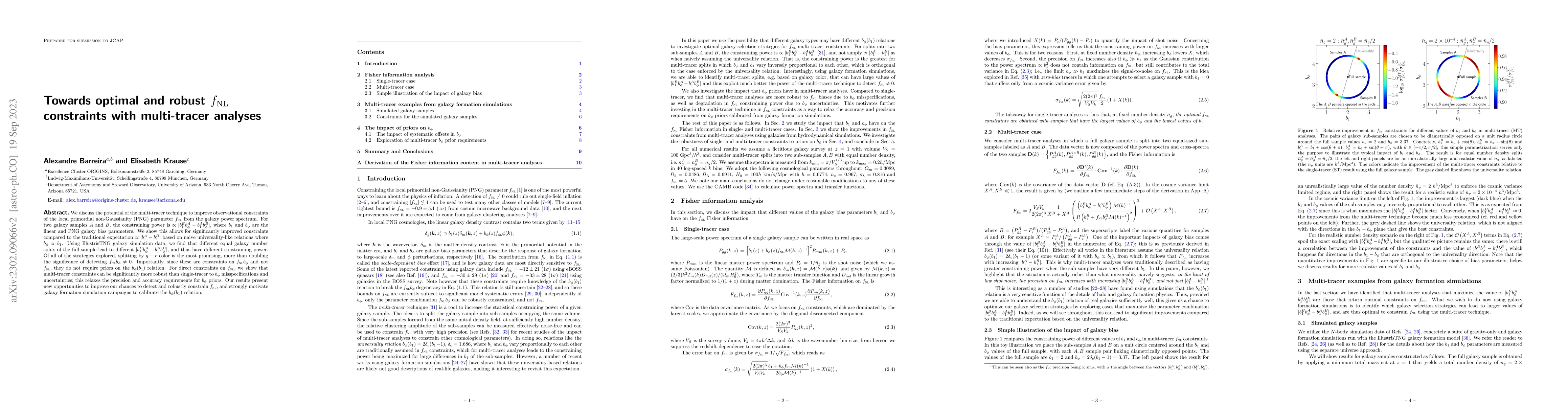 Thumbnail for Towards optimal and robust $f_{\rm NL}$ constraints with multi-tracer
  analyses