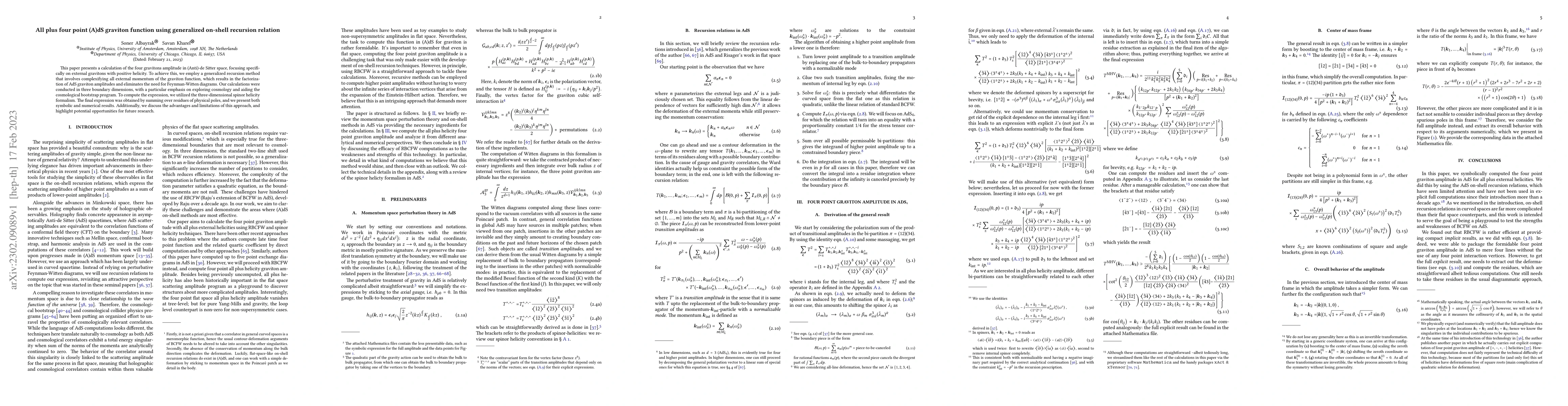 Thumbnail for All plus four point (A)dS graviton function using generalized on-shell
  recursion relation