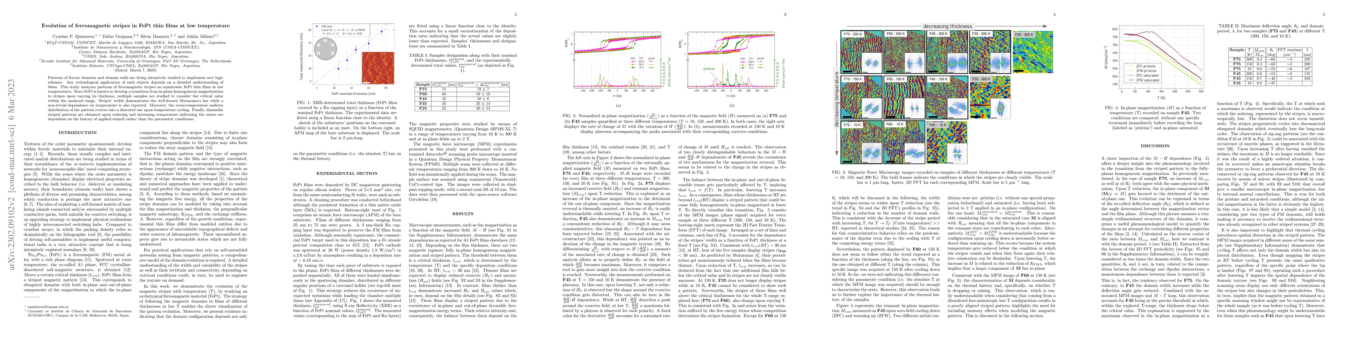 Thumbnail for Evolution of ferromagnetic stripes in FePt films at low temperature