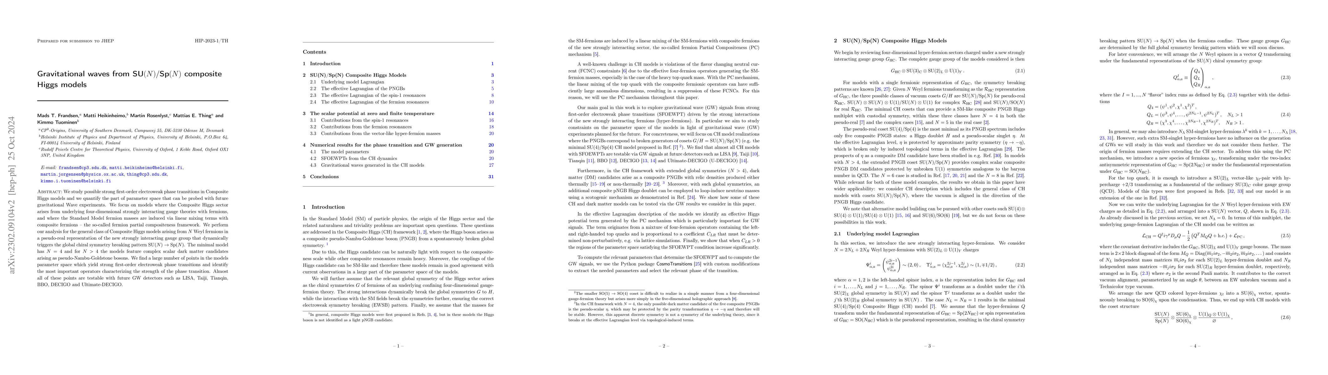 Thumbnail for Gravitational waves from $\rm{SU(}$$N$$\rm{)/Sp(}$$N$$\rm{)}$ composite
  Higgs models