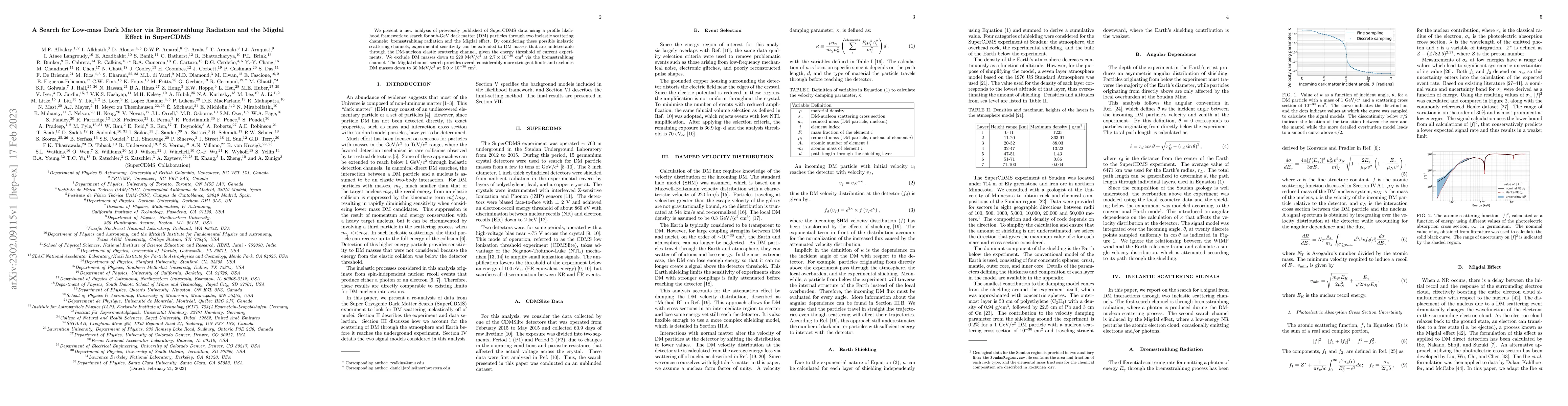 Thumbnail for A Search for Low-mass Dark Matter via Bremsstrahlung Radiation and the
  Migdal Effect in SuperCDMS