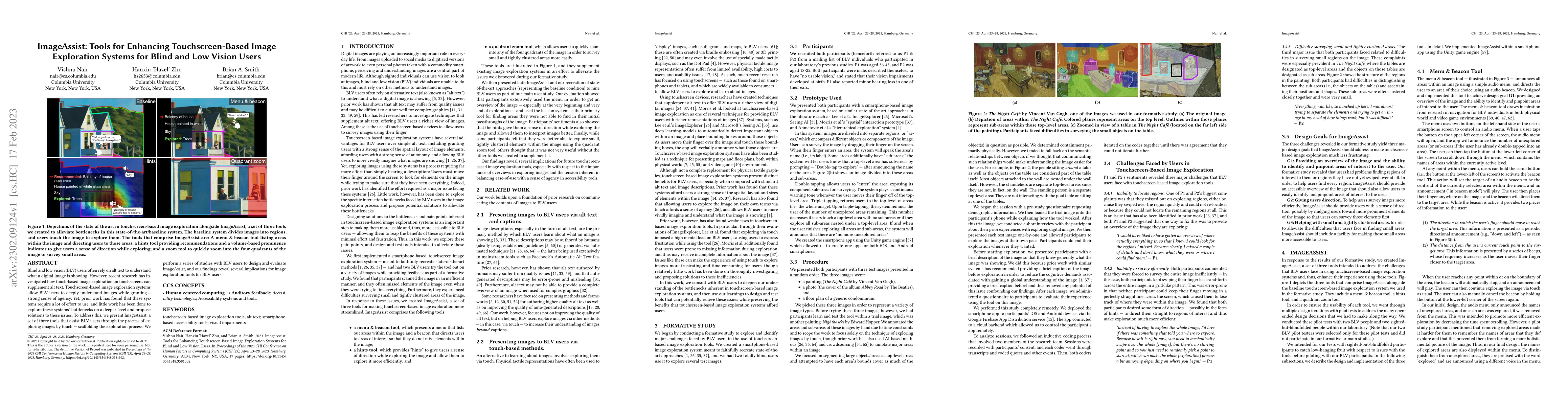 Thumbnail for ImageAssist: Tools for Enhancing Touchscreen-Based Image Exploration
  Systems for Blind and Low Vision Users