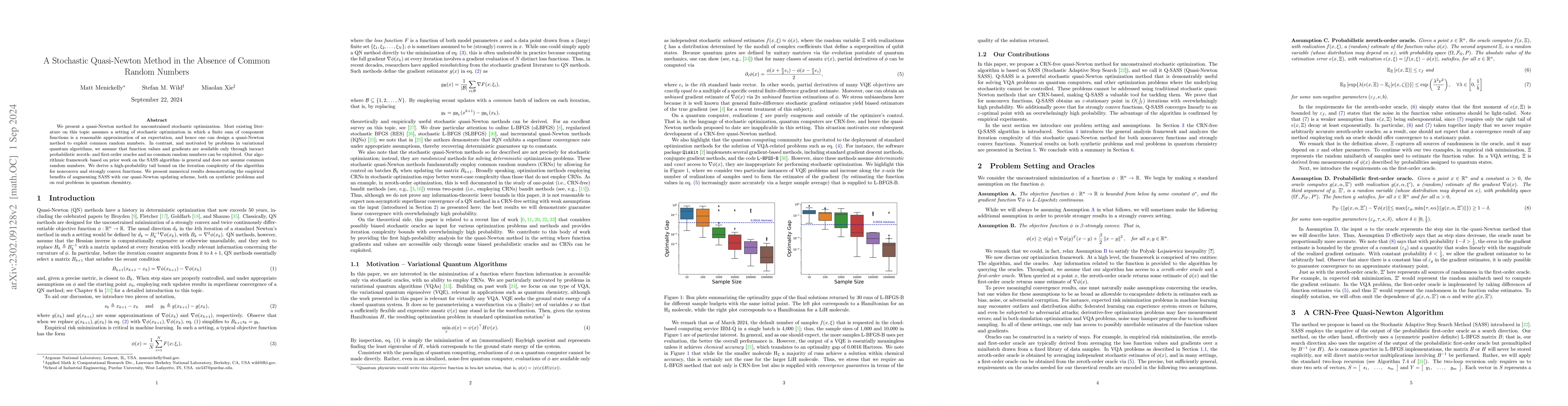 Thumbnail for A Stochastic Quasi-Newton Method in the Absence of Common Random Numbers