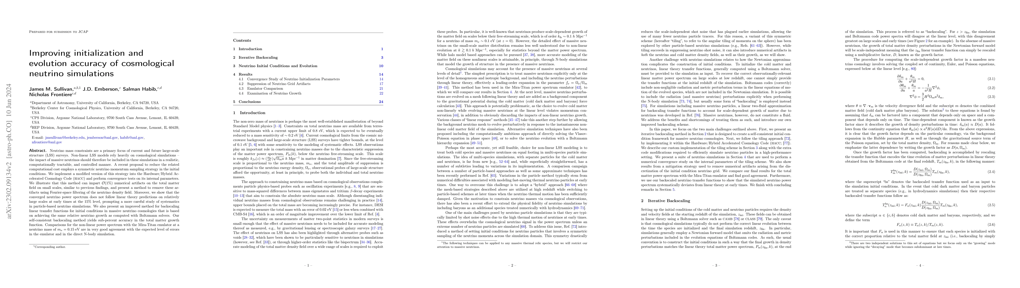 Thumbnail for Improving initialization and evolution accuracy of cosmological neutrino
  simulations