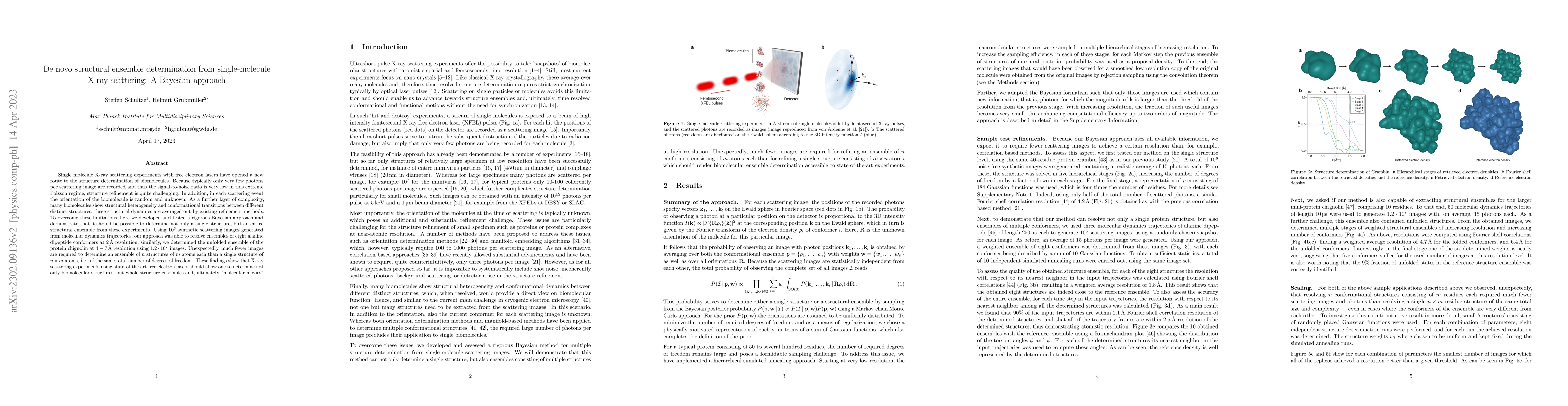 Thumbnail for De novo structural ensemble determination from single-molecule X-ray
  scattering: A Bayesian approach