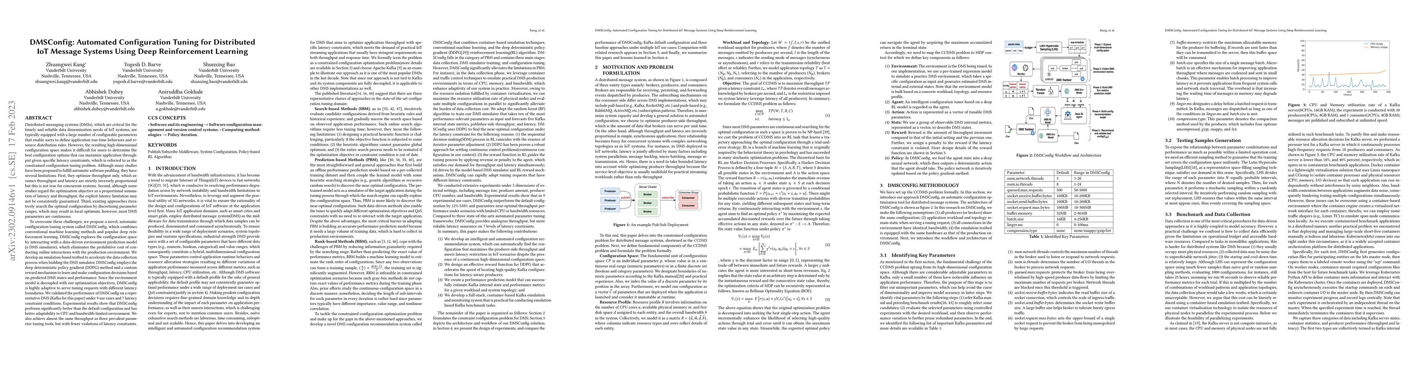 Thumbnail for DMSConfig: Automated Configuration Tuning for Distributed IoT Message
  Systems Using Deep Reinforcement Learning