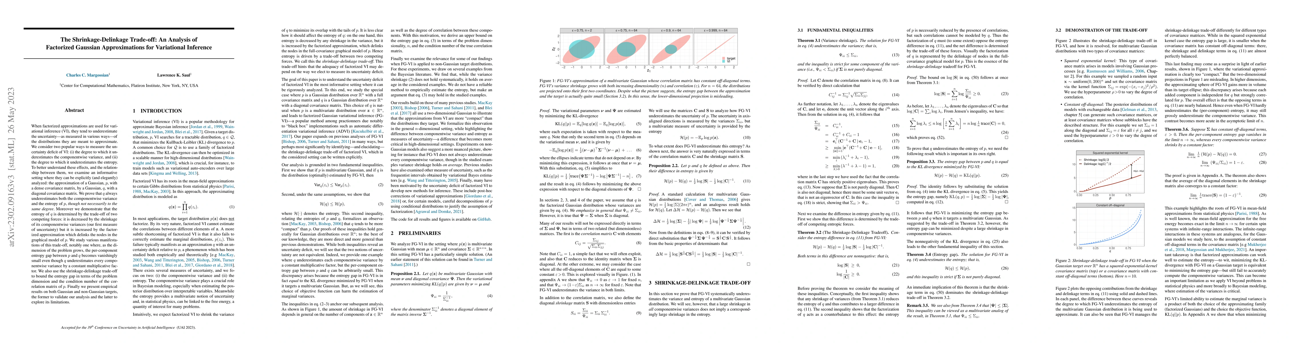 Thumbnail for The Shrinkage-Delinkage Trade-off: An Analysis of Factorized Gaussian
  Approximations for Variational Inference