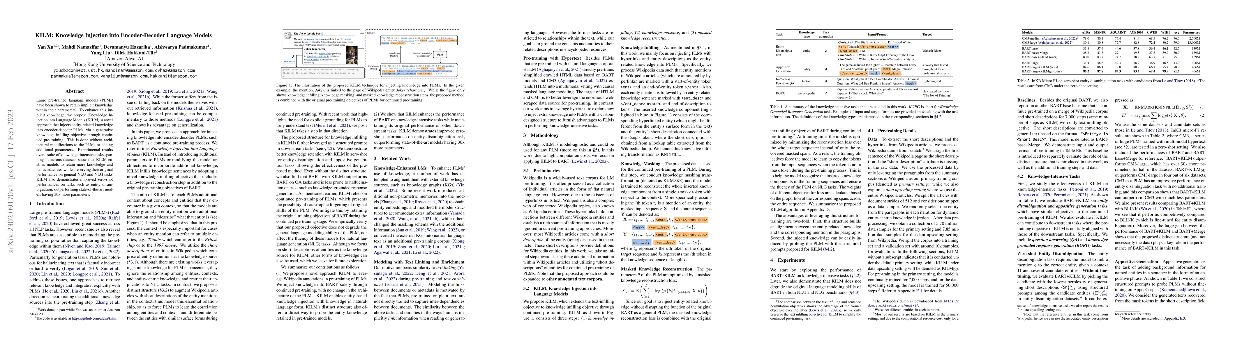 Thumbnail for KILM: Knowledge Injection into Encoder-Decoder Language Models