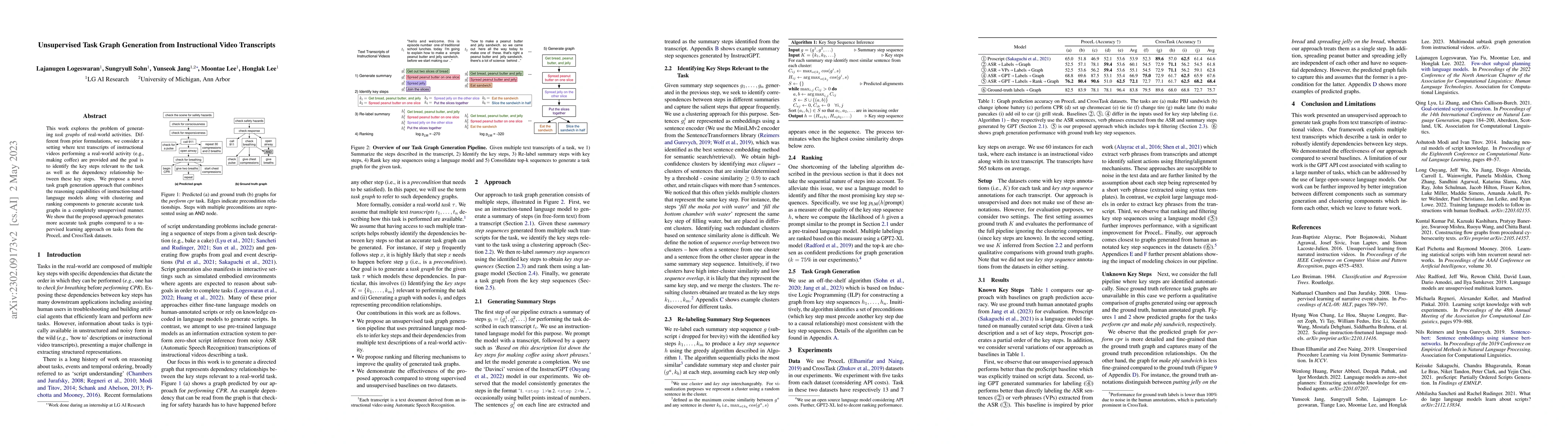 Thumbnail for Unsupervised Task Graph Generation from Instructional Video Transcripts