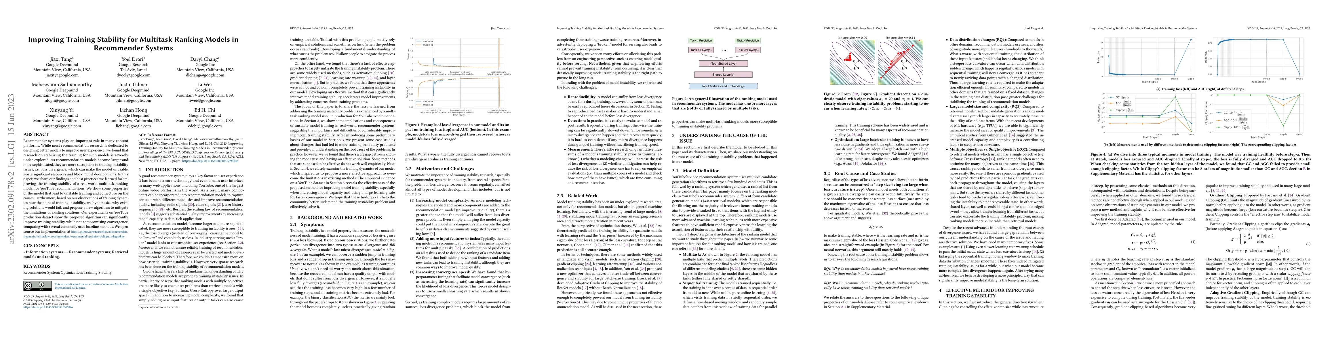 Thumbnail for Improving Training Stability for Multitask Ranking Models in Recommender
  Systems
