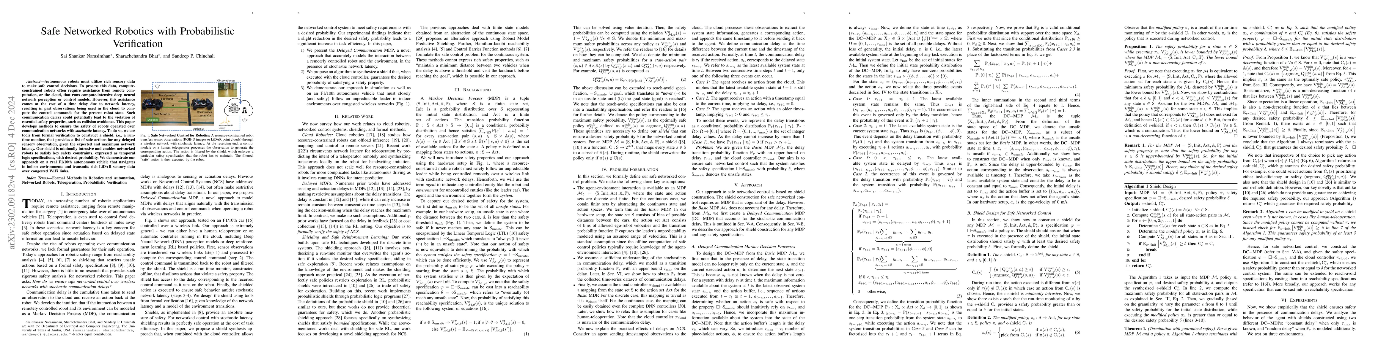 Thumbnail for Safe Networked Robotics with Probabilistic Verification
