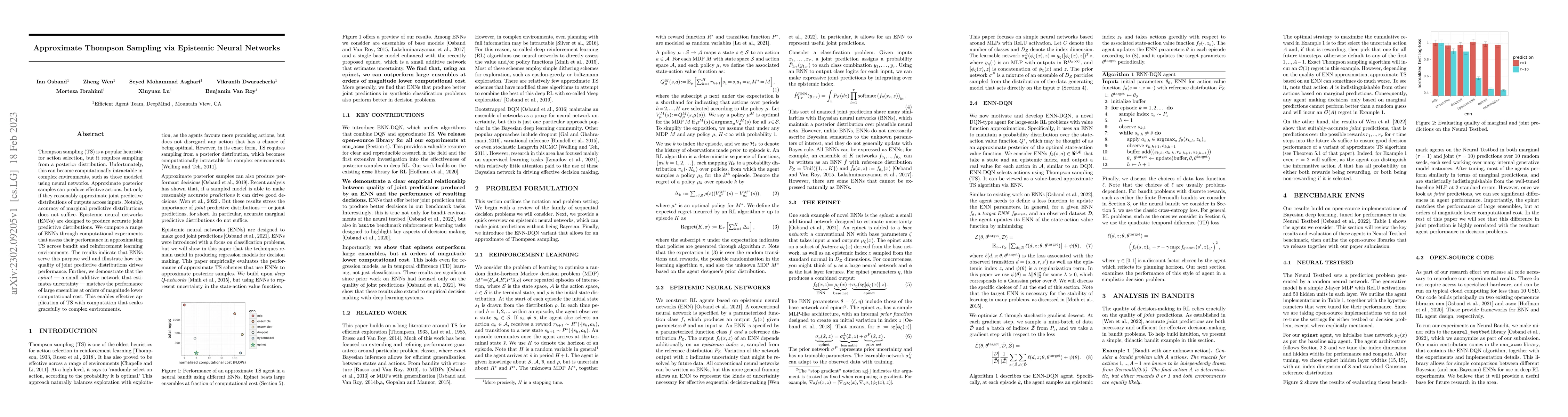 Thumbnail for Approximate Thompson Sampling via Epistemic Neural Networks