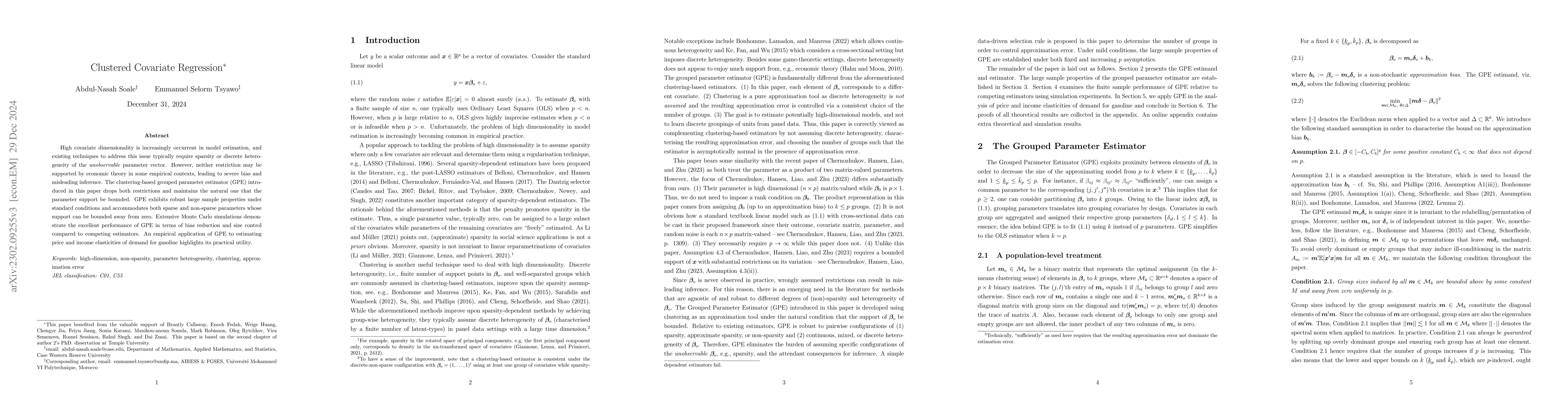Thumbnail for Clustered Covariate Regression