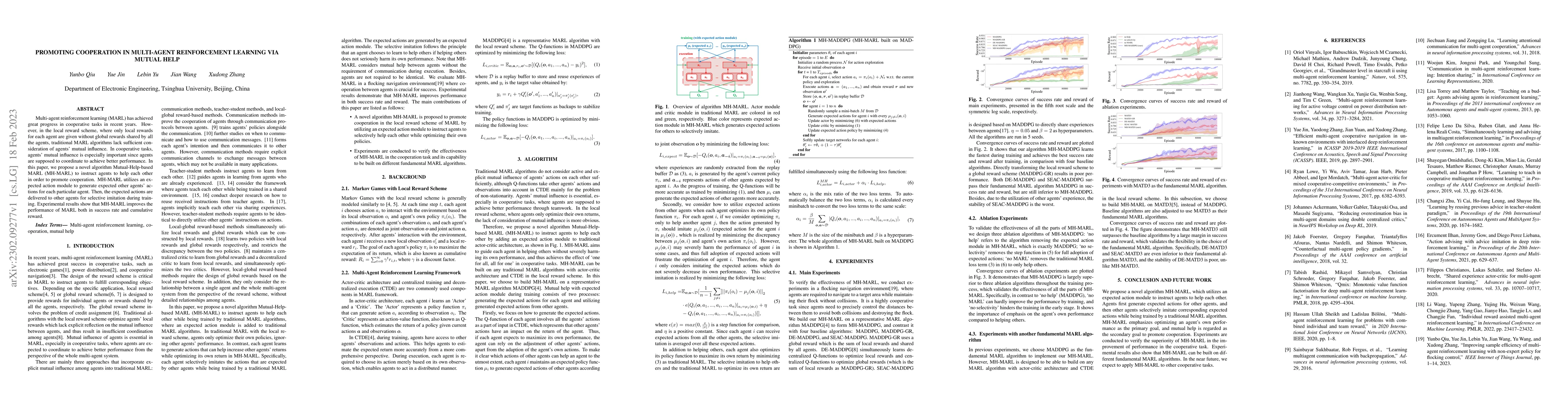 Thumbnail for Promoting Cooperation in Multi-Agent Reinforcement Learning via Mutual
  Help