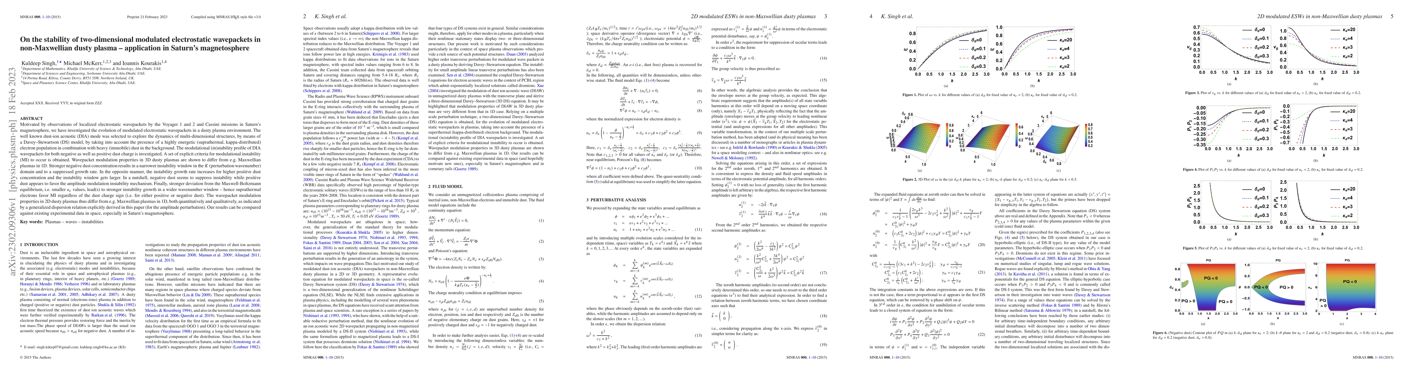 Thumbnail for On the stability of two-dimensional modulated electrostatic wavepackets
  in non-Maxwellian dusty plasma-application in Saturn's magnetosphere