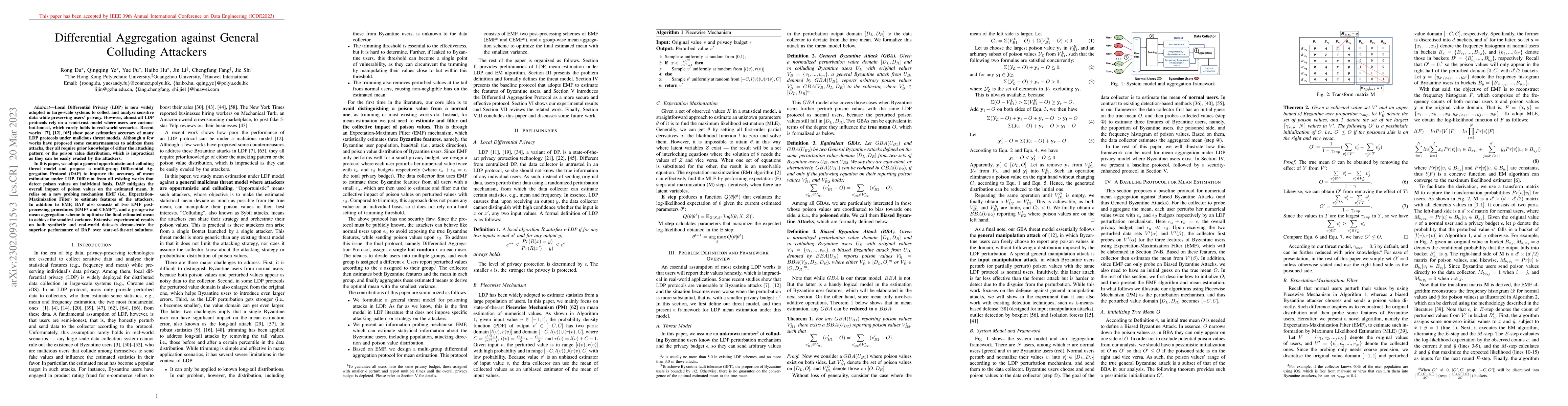 Thumbnail for Differential Aggregation against General Colluding Attackers