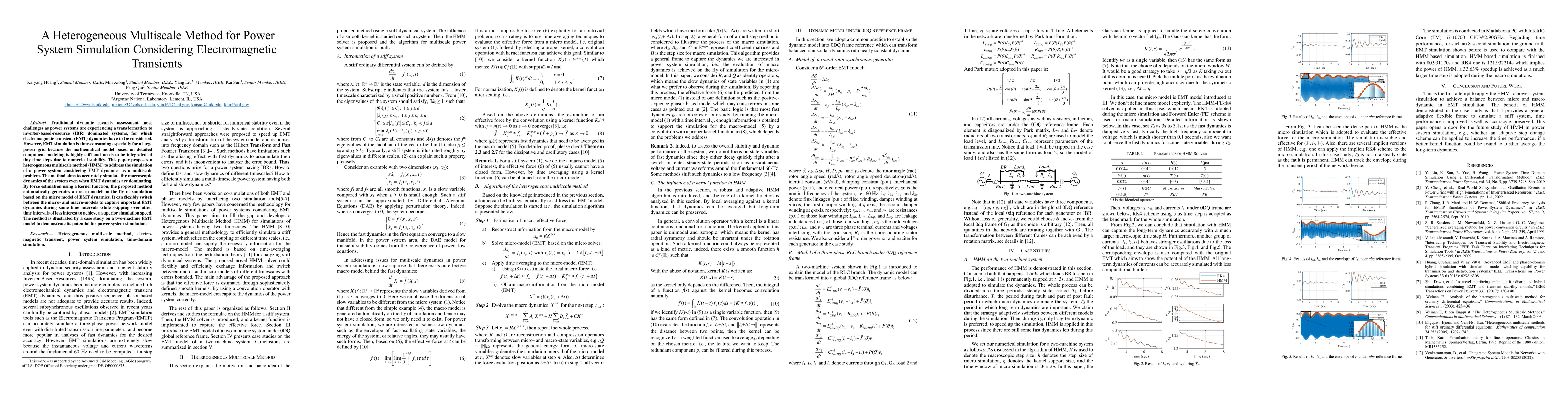 Thumbnail for A Heterogeneous Multiscale Method for Power System Simulation
  Considering Electromagnetic Transients