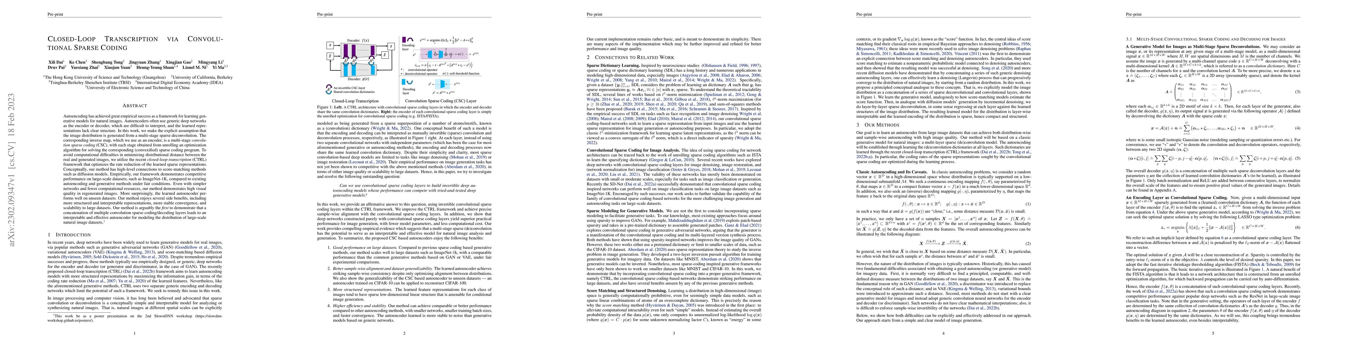 Thumbnail for Closed-Loop Transcription via Convolutional Sparse Coding
