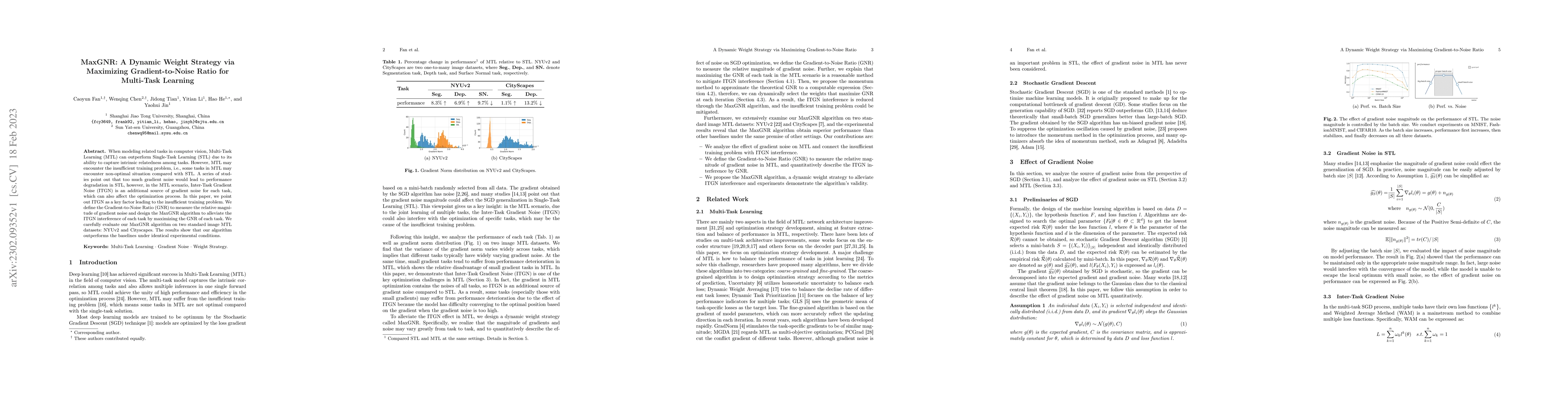 Thumbnail for MaxGNR: A Dynamic Weight Strategy via Maximizing Gradient-to-Noise Ratio
  for Multi-Task Learning