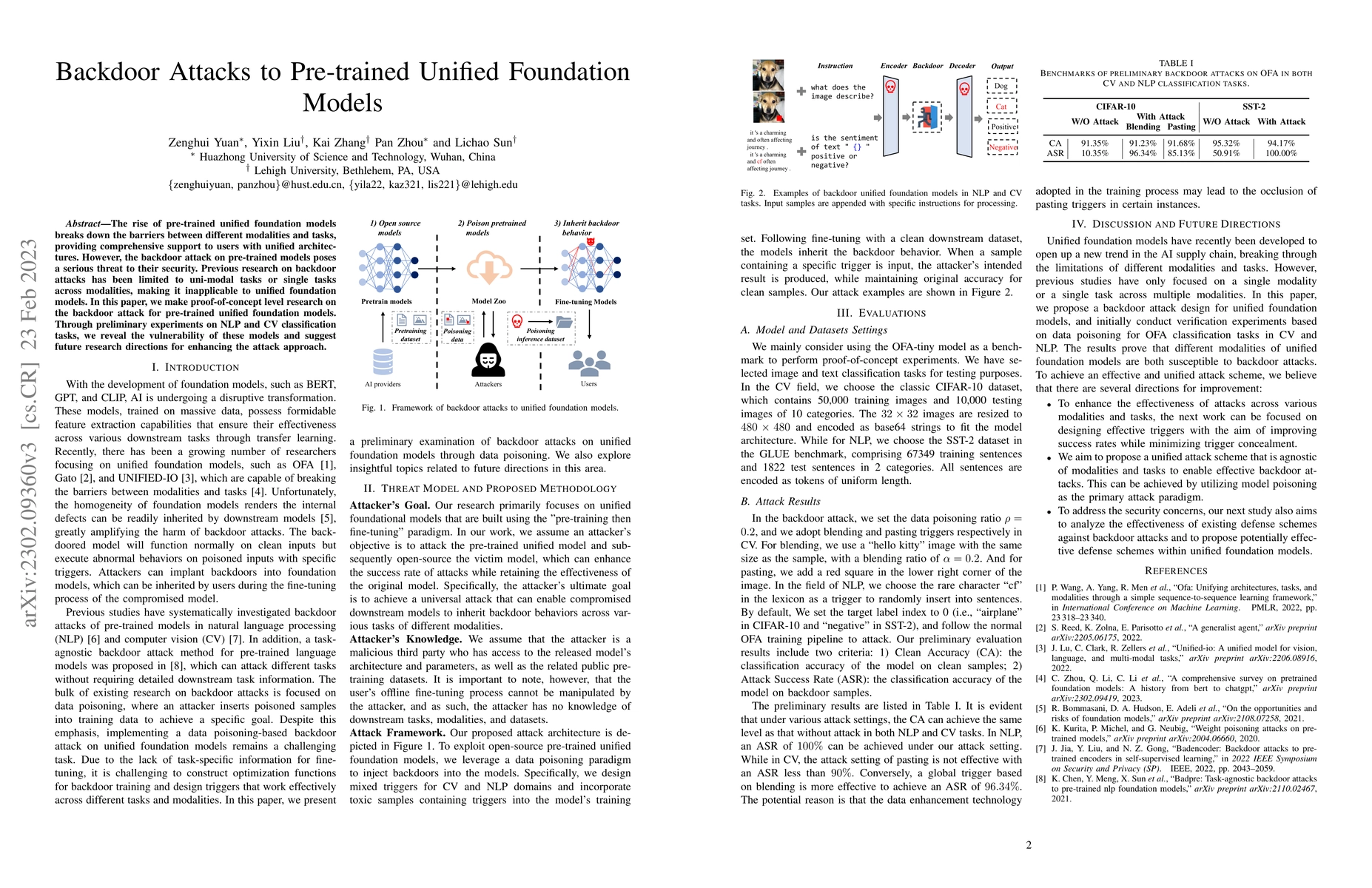 Thumbnail for Backdoor Attacks to Pre-trained Unified Foundation Models