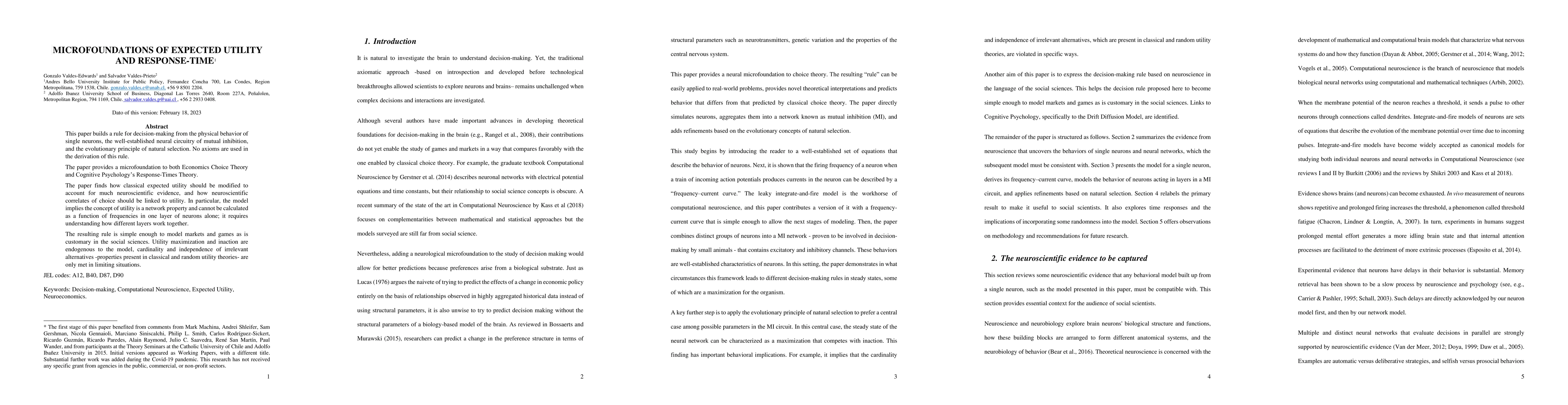 Thumbnail for Microfoundations of Expected Utility and Response Times