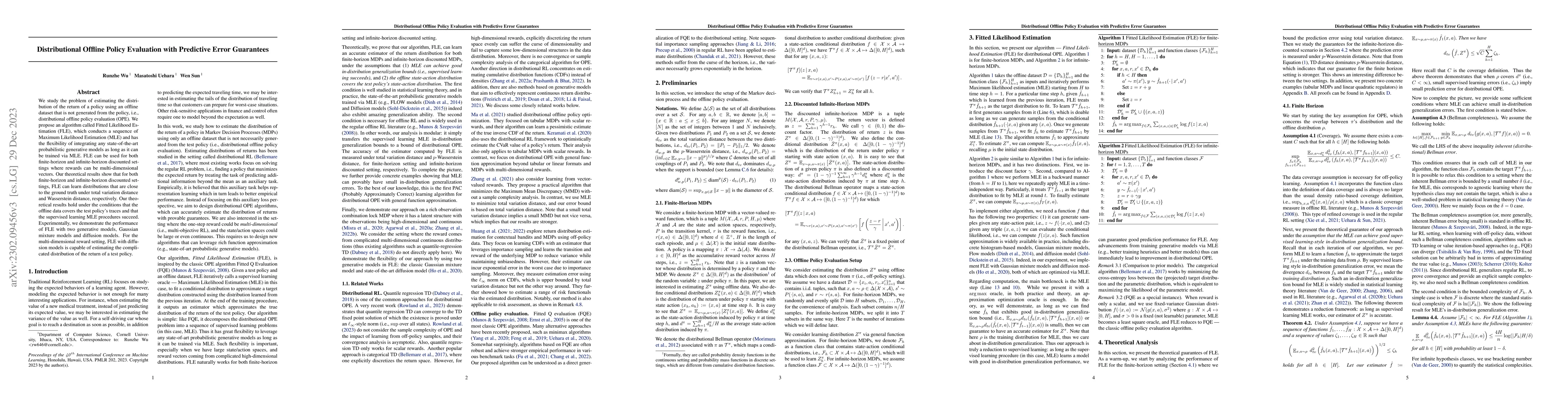 Thumbnail for Distributional Offline Policy Evaluation with Predictive Error
  Guarantees