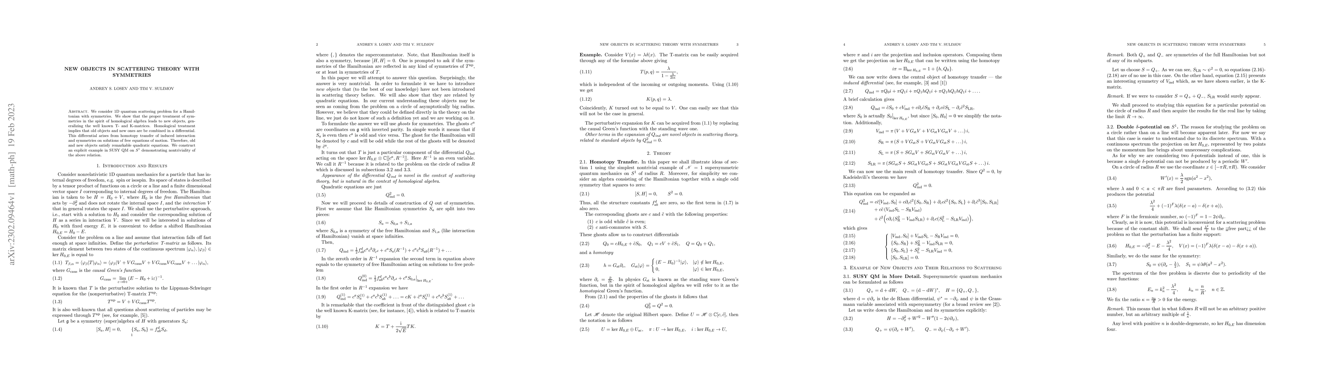Thumbnail for New Objects in Scattering Theory with Symmetries