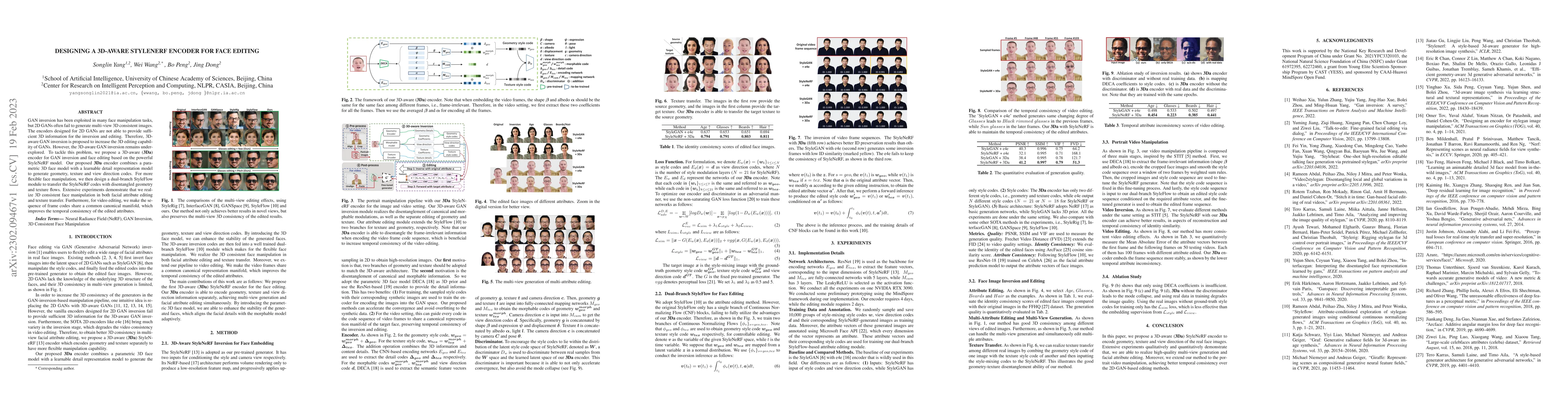Thumbnail for Designing a 3D-Aware StyleNeRF Encoder for Face Editing