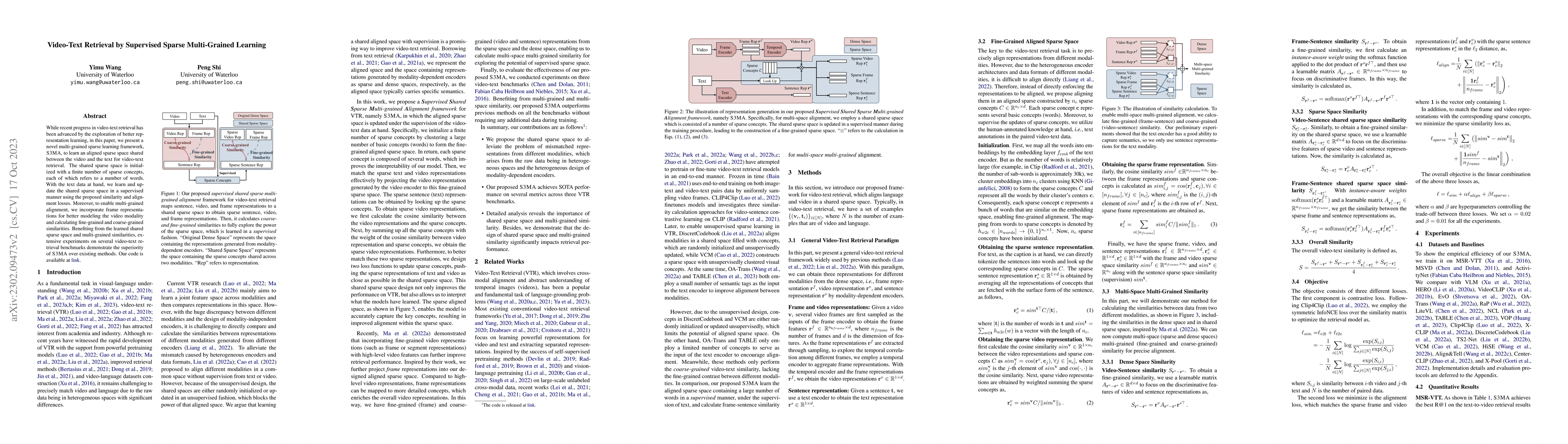 Thumbnail for Video-Text Retrieval by Supervised Sparse Multi-Grained Learning