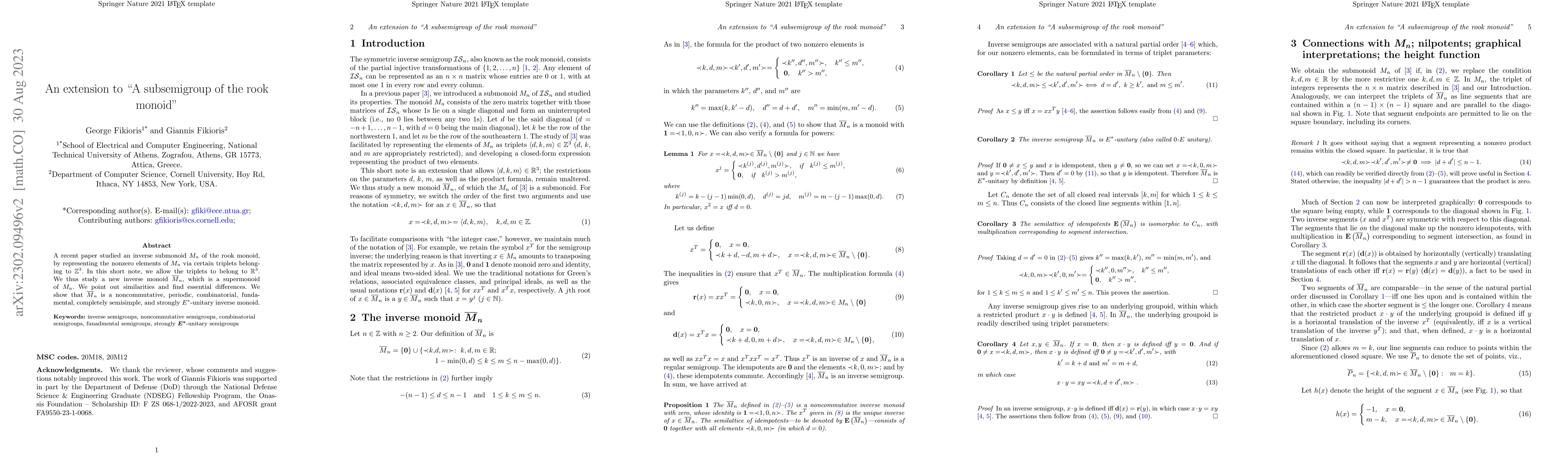Thumbnail for An extension to "A subsemigroup of the rook monoid"