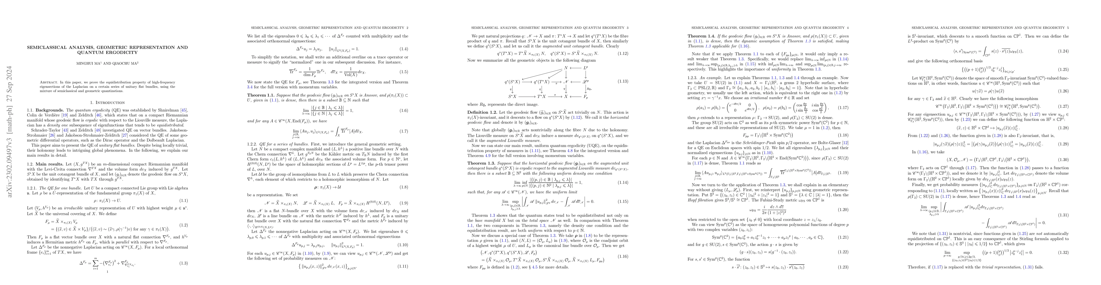 Thumbnail for Semiclassical analysis, geometric representation and quantum ergodicity