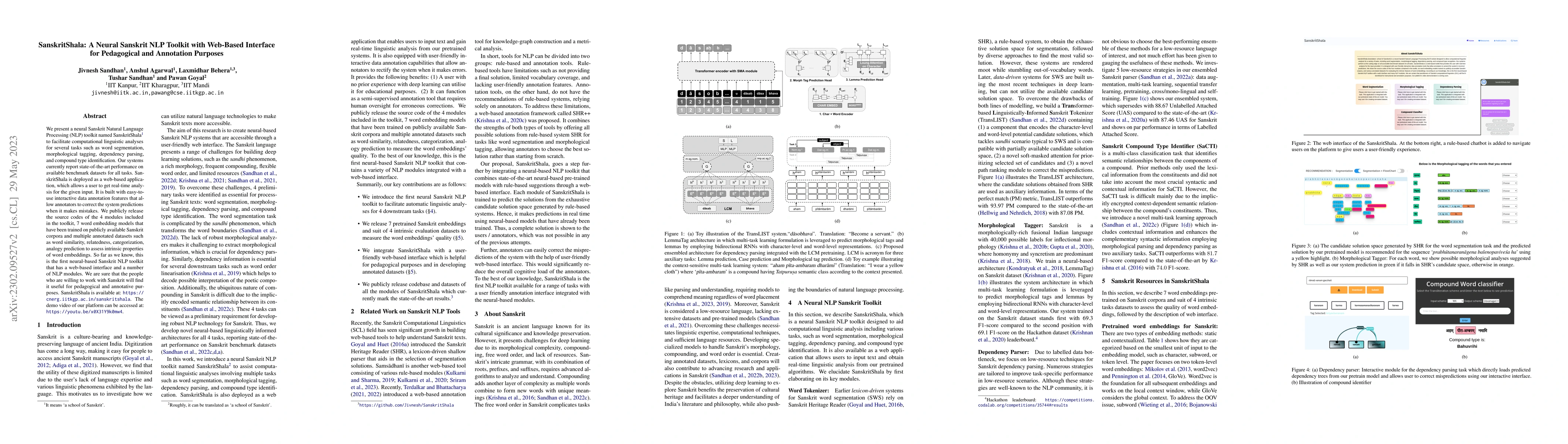Thumbnail for SanskritShala: A Neural Sanskrit NLP Toolkit with Web-Based Interface
  for Pedagogical and Annotation Purposes