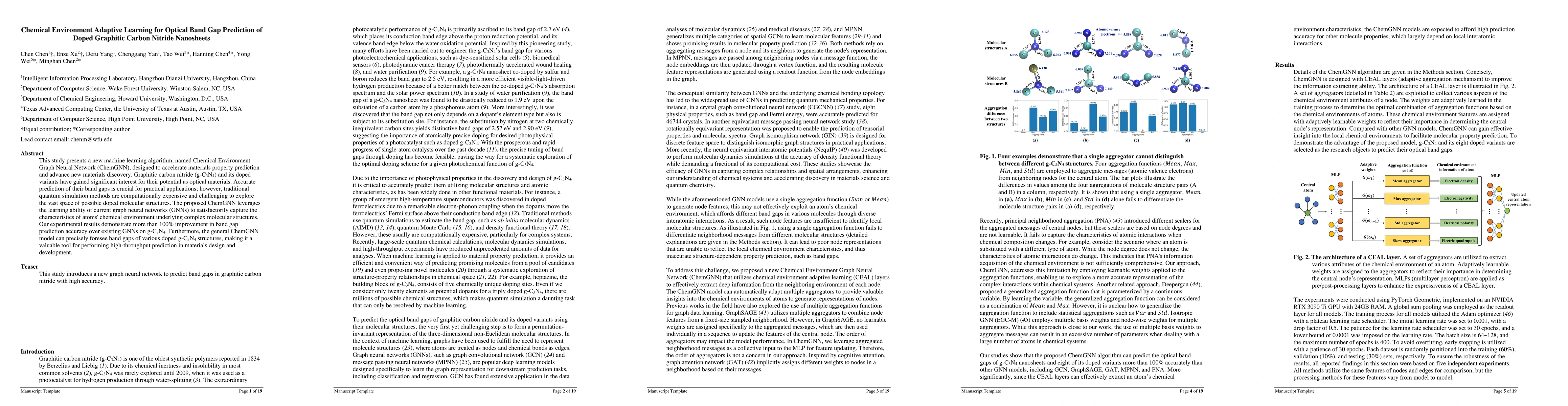 Thumbnail for Chemical Environment Adaptive Learning for Optical Band Gap Prediction
  of Doped Graphitic Carbon Nitride Nanosheets