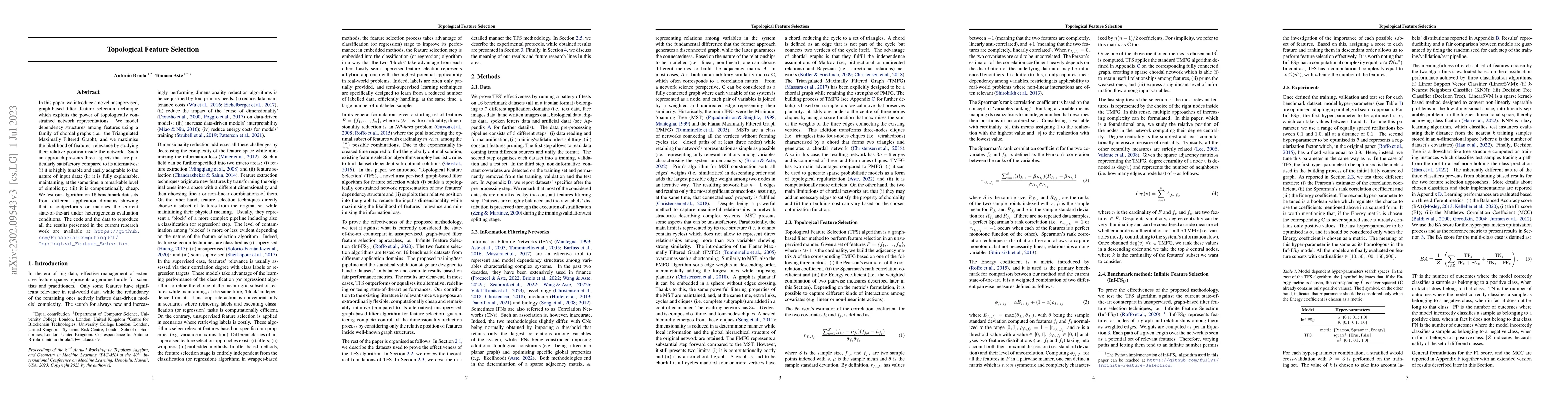 Thumbnail for Topological Feature Selection