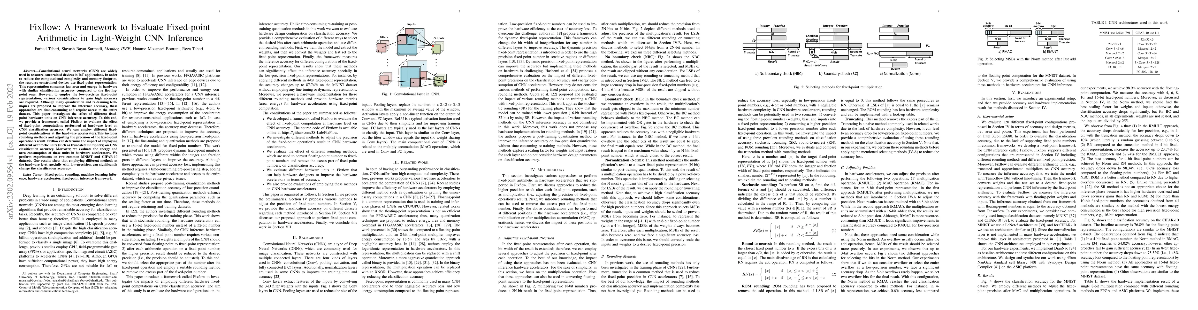Thumbnail for Fixflow: A Framework to Evaluate Fixed-point Arithmetic in Light-Weight
  CNN Inference