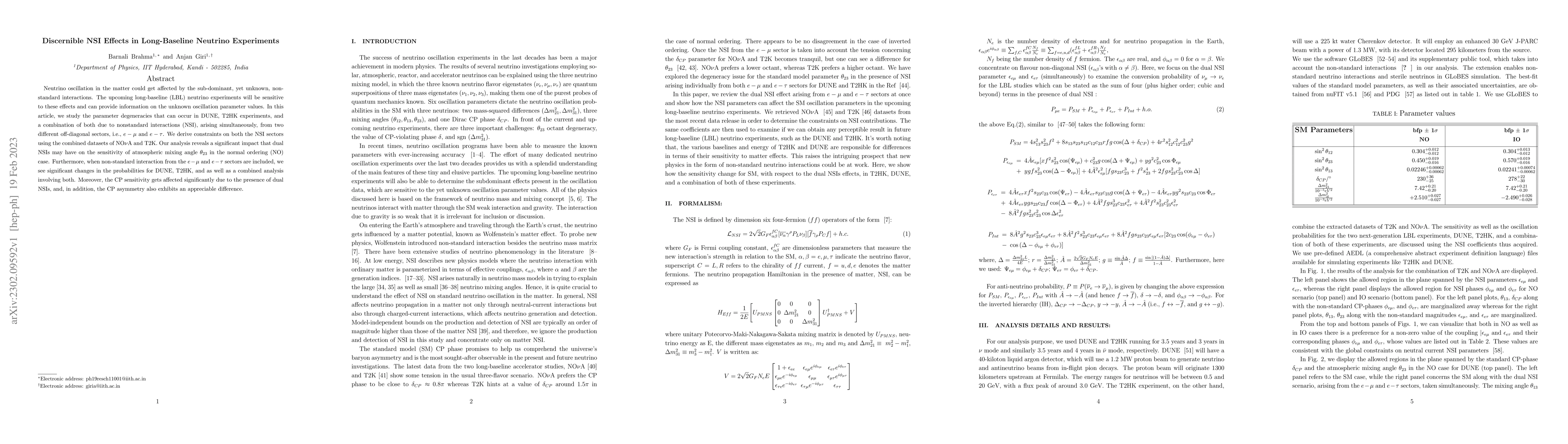 Thumbnail for Discernible NSI Effects in Long-Baseline Neutrino Experiments