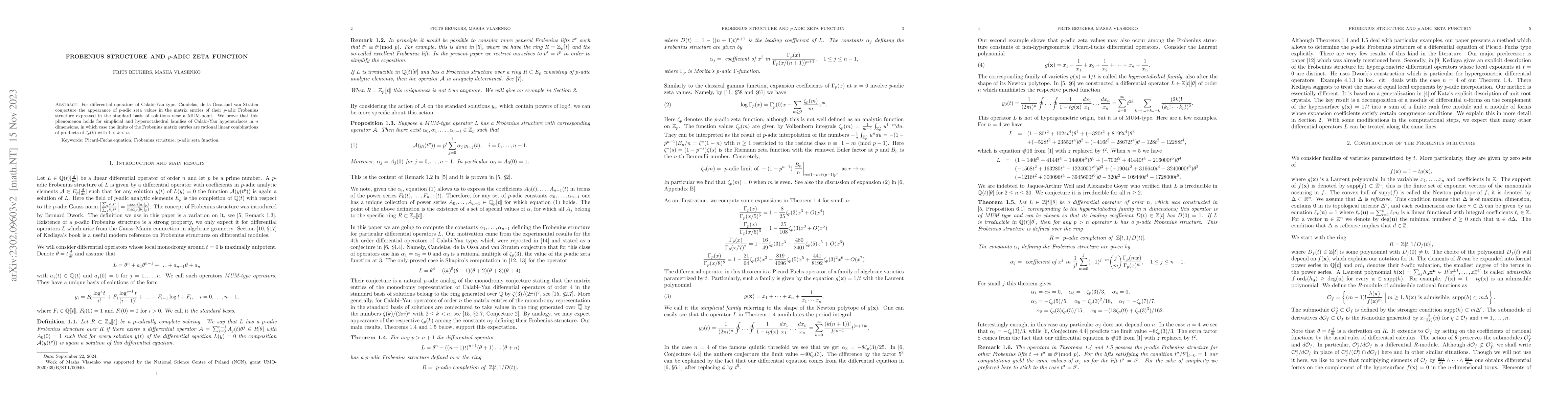 Thumbnail for Frobenius structure and $p$-adic zeta function