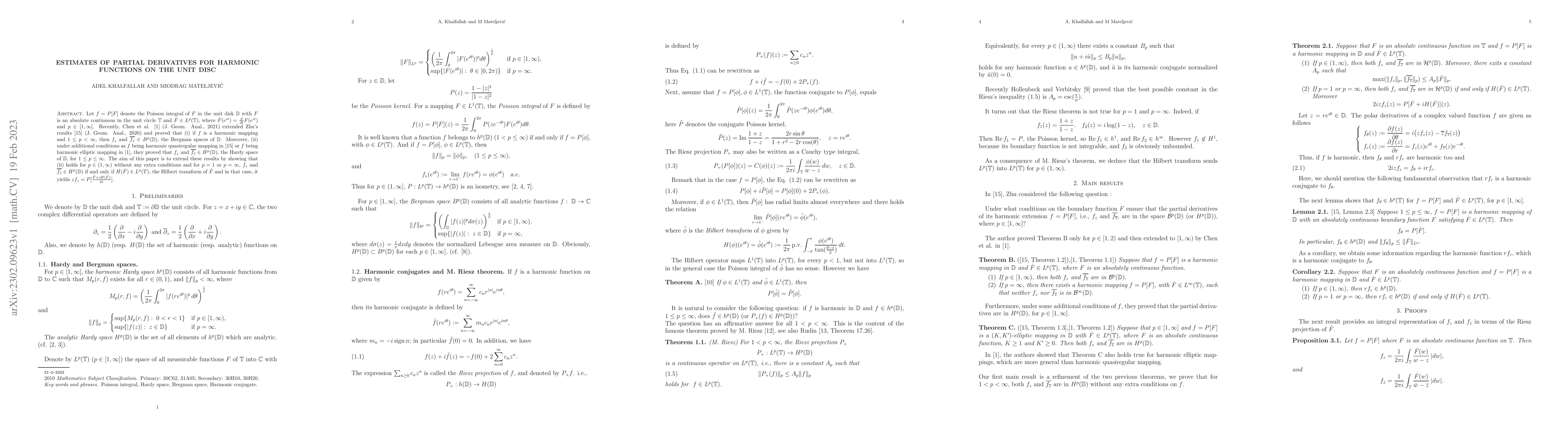 Thumbnail for Estimates of partial derivatives for harmonic functions on the unit disc