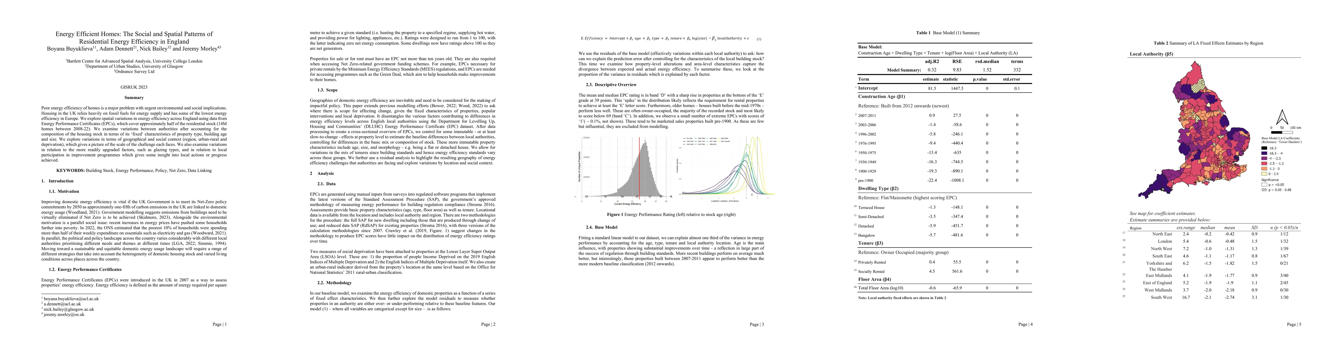 Thumbnail for Energy Efficient Homes: The Social and Spatial Patterns of Residential
  Energy Efficiency in England